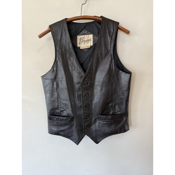 Bermans Other - Vintage Bermans Brown Leather Vest Size 38 Mens Unisex Women’s Western Cowboy